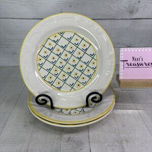 80's Jepcor International Calico BLACKEYED SUSAN D103 Ceramic Dinner Plate Set 3